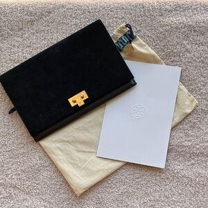Tory Burch Black Clutch with Gold Clasp